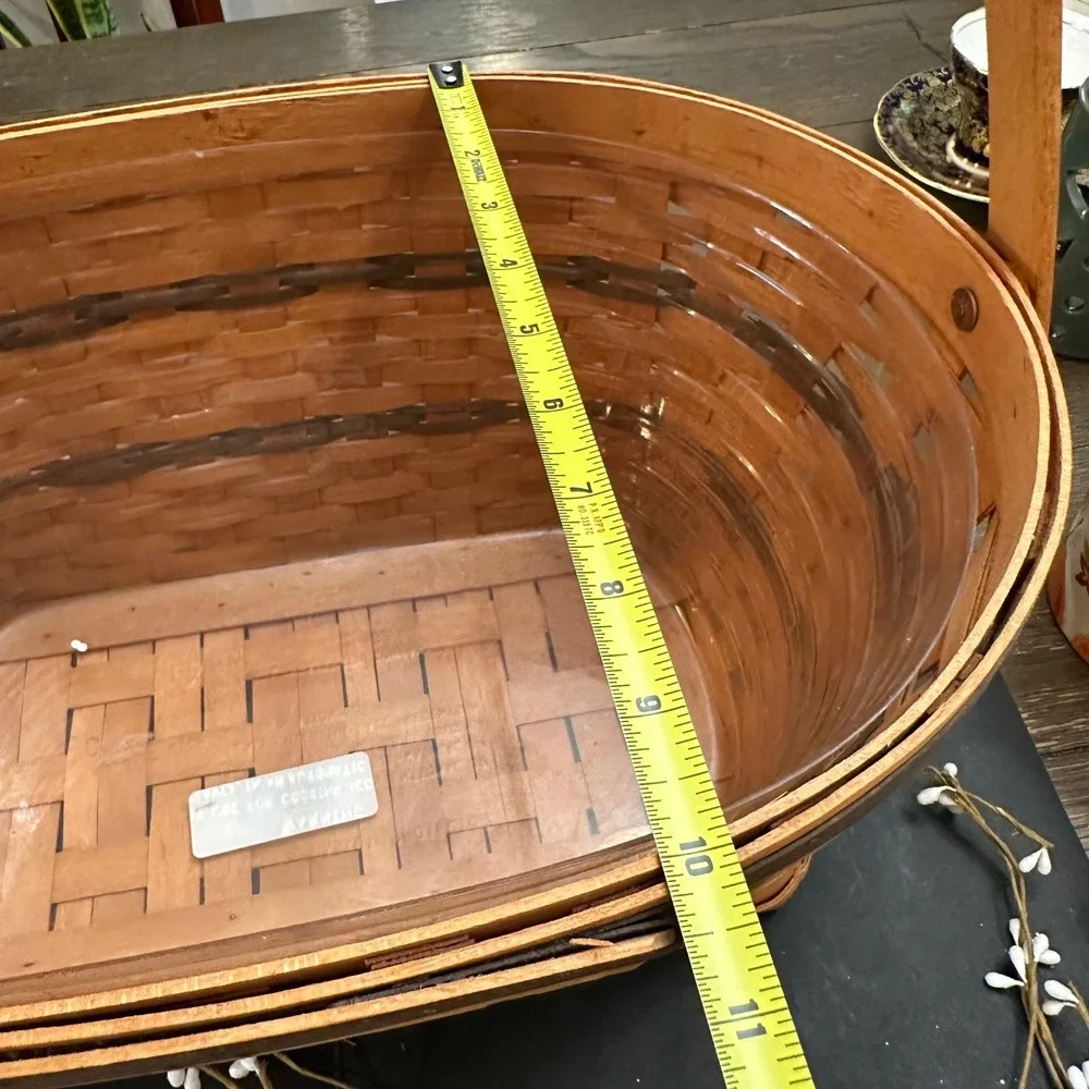 Longaberger Traditions 1995 Vintage Family Basket Folding Handles Large W/ Liner